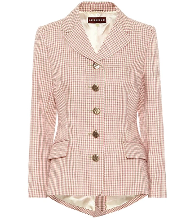 Shop Alexa Chung Wirth Houndstooth Asymmetric Blazer In Pink