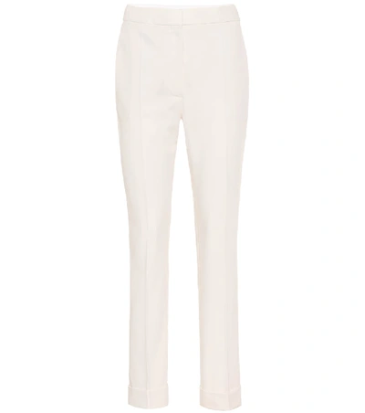 Shop Stella Mccartney Wool-crêpe Slim Pants In White