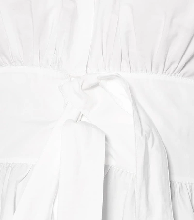 Shop Alaïa Cotton-poplin Blouse In White