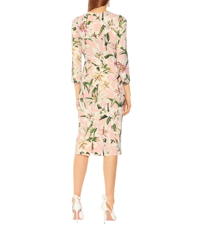 Shop Dolce & Gabbana Floral Cady-crêpe Dress In Multicoloured