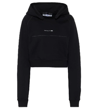 Shop Alyx Logo Cotton-blend Hoodie In Black