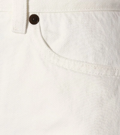 Shop Saint Laurent High-rise Enim Shorts In White
