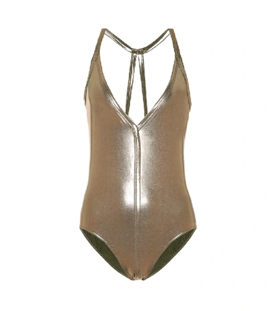 Shop Rick Owens Metallic One-piece Swimsuit