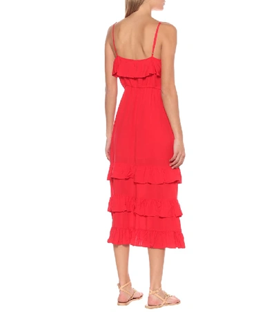 Shop Melissa Odabash Bethan Ruffled Midi Dress In Red