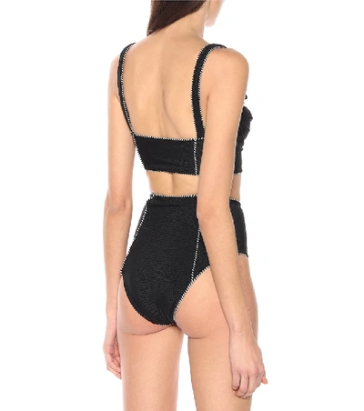 Shop Jonathan Simkhai Luxe Piped Bustier Bikini Top In Black