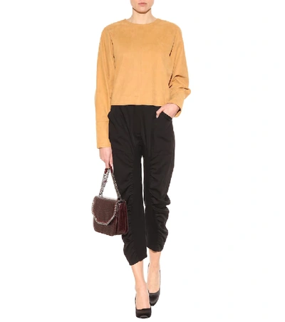 Shop Stella Mccartney Wool Cropped Trousers In Black