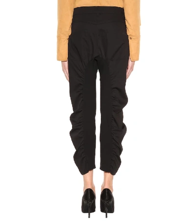 Shop Stella Mccartney Wool Cropped Trousers In Black