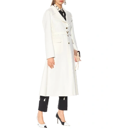 Shop Valentino Cashmere Coat In White