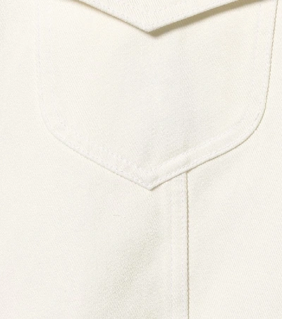 Shop Maison Margiela Laser-cut Denim Jacket In White