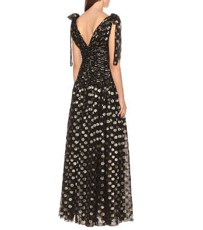 Shop Dolce & Gabbana Fil Coupé Silk-blend Gown In Black