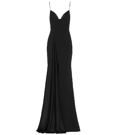 Shop Alex Perry Harlyn Satin Crêpe Gown In Black