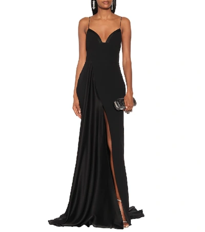 Shop Alex Perry Harlyn Satin Crêpe Gown In Black