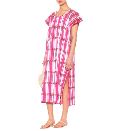 Shop Pippa Holt No. 57 Embroidered Cotton Kaftan In Multicoloured