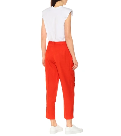 Shop Apc Cheryl High-rise Pants In Red