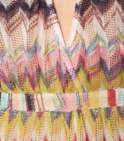 Shop Missoni Chevron Halter-neck Dress In Multicoloured