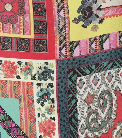Shop Etro Printed Silk Poncho In Multicoloured