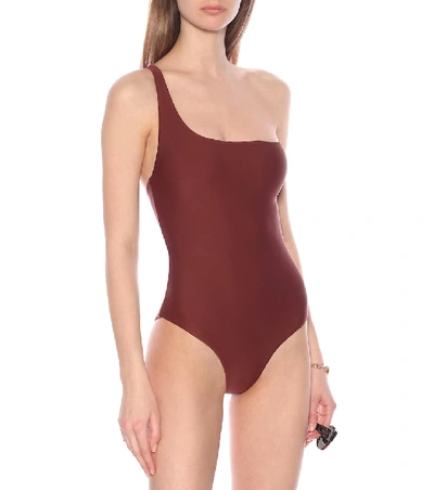 Shop Jade Swim Apex One-shoulder Swimsuit In Brown