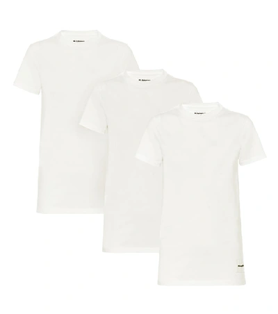 Shop Jil Sander Set Of 3 Cotton T-shirts In White