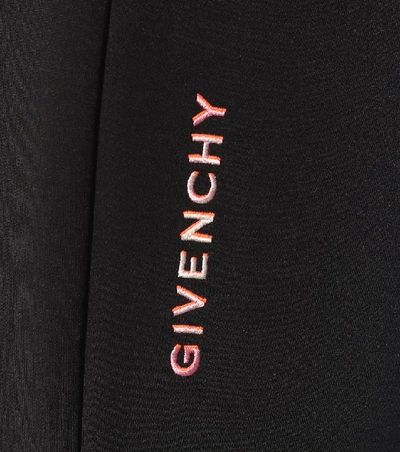 Shop Givenchy Pleated Embroidered Trackpants In Black