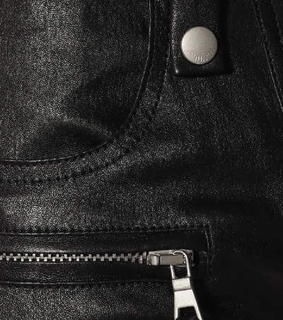 Shop Ben Taverniti Unravel Project Leather-trimmed Jeans In Black