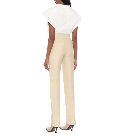 Shop Acne Studios High-rise Pants In Beige