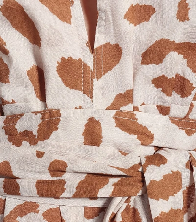 Shop Nanushka Alayna Animal-print Cotton Jumpsuit In Brown