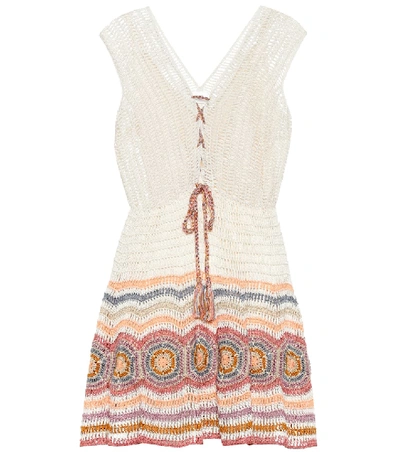 Shop Anna Kosturova Janice Crochet Dress In Beige