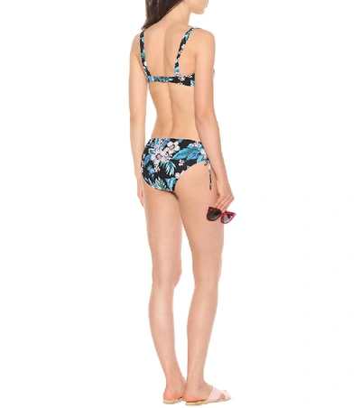 Shop Diane Von Furstenberg Floral-printed Bikini Top In Black
