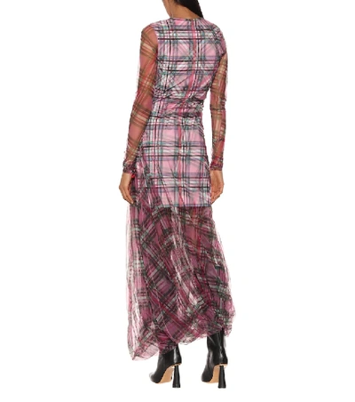 Shop Y/project Checked Stretch-cotton Dress In Pink