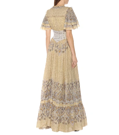 Shop Etro Printed Cotton Gown In Yellow
