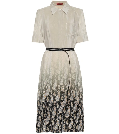 Shop Altuzarra Kieran Belted Silk Dress In Beige