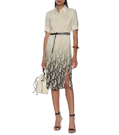 Shop Altuzarra Kieran Belted Silk Dress In Beige