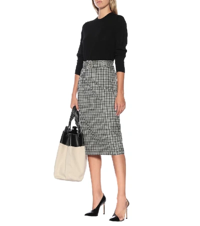 Shop Altuzarra Checked Wool-blend Skirt In Black