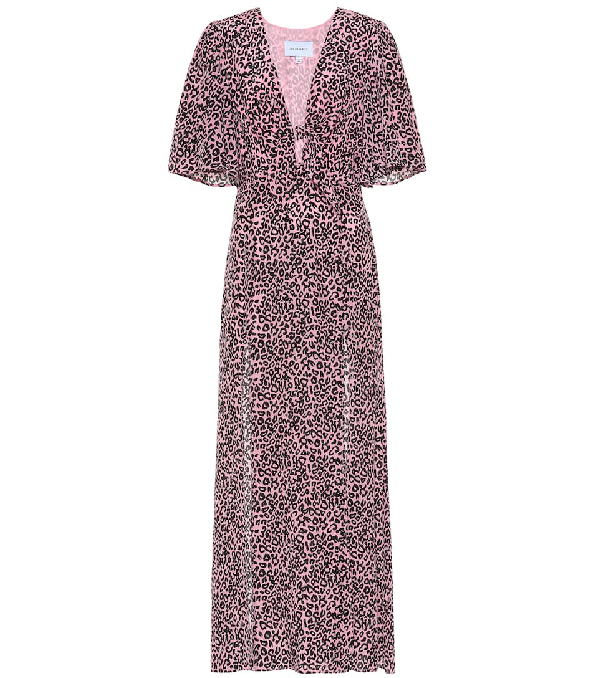 pink leopard print maxi dress