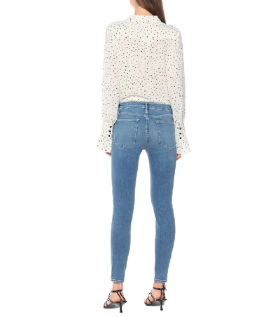 Shop Frame Le High Skinny High-rise Jeans In Blue