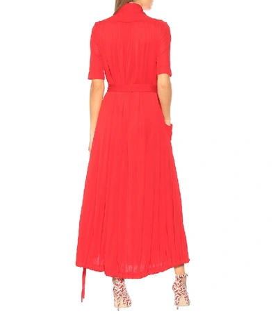 Shop Burberry Crêpe Shirt Dress In Red