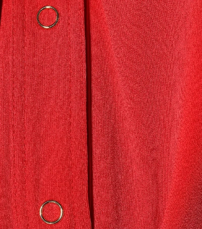 Shop Burberry Crêpe Shirt Dress In Red
