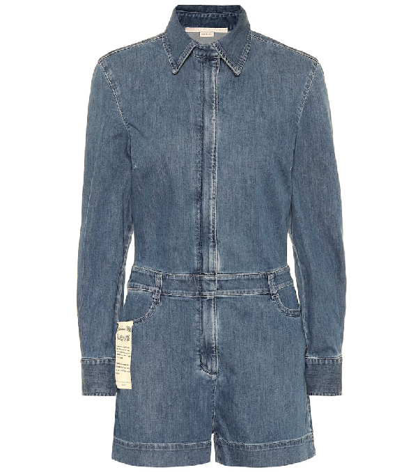 stretch denim playsuit