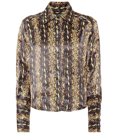 Shop Alexa Chung Snake Satin Blouse In Multicoloured