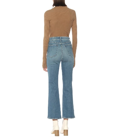 Shop Rag & Bone Nina High-rise Cropped Flared Jeans In Blue