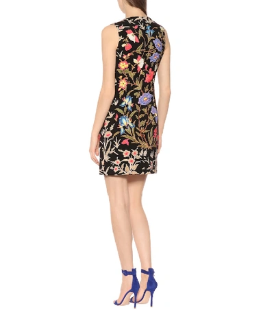 Shop Peter Pilotto Floral-printed Cady Minidress In Black