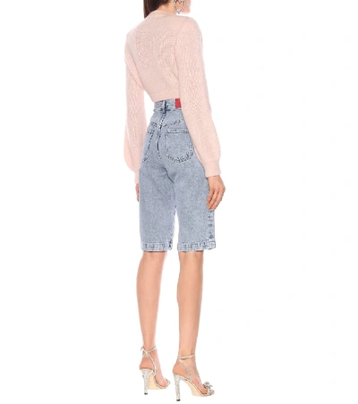 Shop Alessandra Rich Mohair-blend Cardigan In Pink