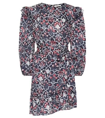 Isabel Marant toile Telicia Printed Linen Ruffle Belted Dress In