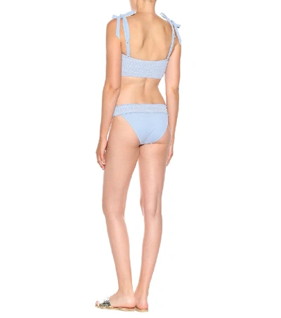 Shop Heidi Klein Cassis Smocked Bandeau Bikini Top In Blue