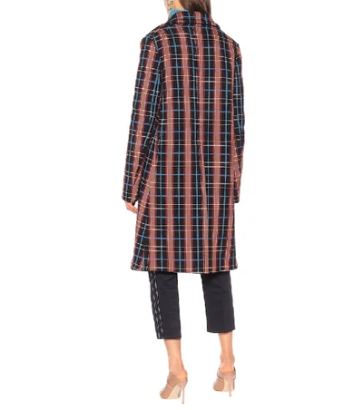 Shop Marni Checked Stretch Cotton Coat In Multicoloured