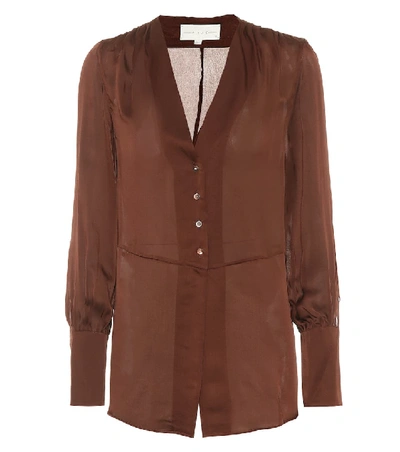 Shop Arje Gaia Silk Shirt In Brown