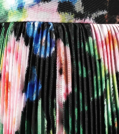 Shop Richard Quinn Floral Pleated Taffeta Midi Skirt In Multicoloured