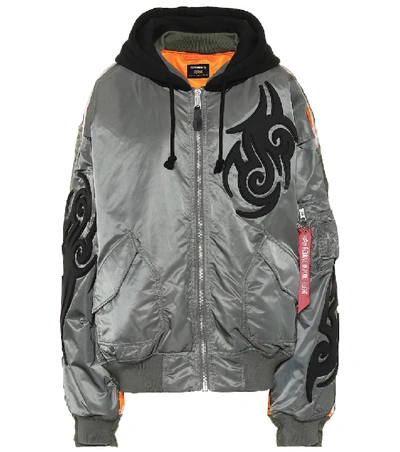 Shop Vetements X Alpha Industries Hooded Jacket In Grey