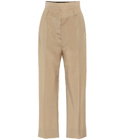 Burberry Wool Blend Trousers W/ Waist Insert In Honey | ModeSens