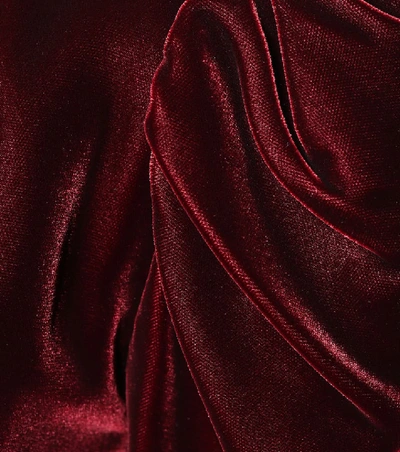 Shop Saint Laurent Velvet Dress In Red